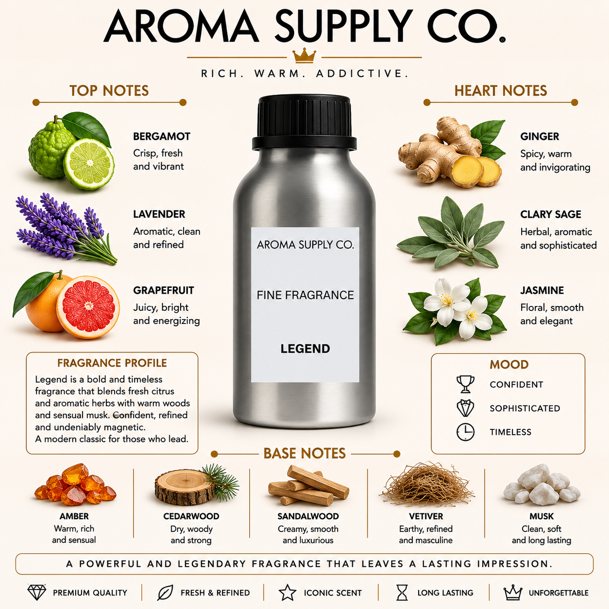 Inspired by Legend – Fine Fragrance Oil — fragrance notes pyramid