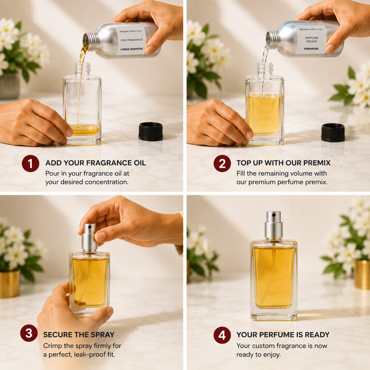 How to mix fragrance oil with perfume premix — step by step